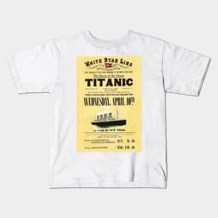 RMS Titanic - White Star Line Sailing Notice Kids T-Shirt